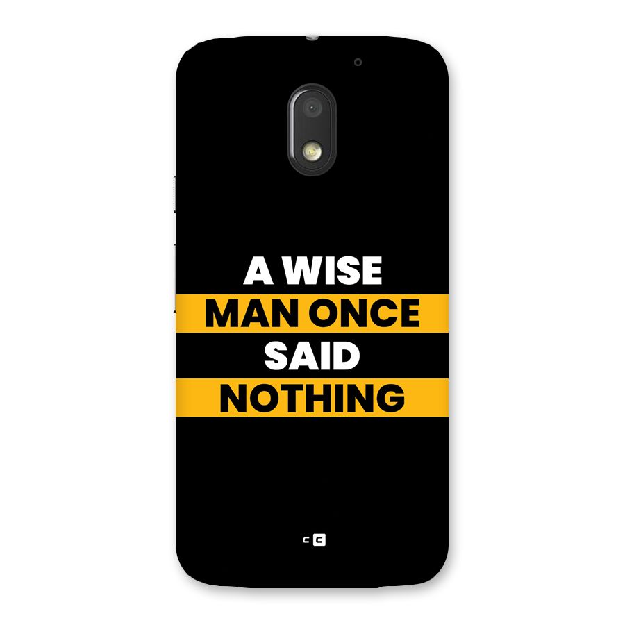 Wise Man Back Case for Moto E3 Power
