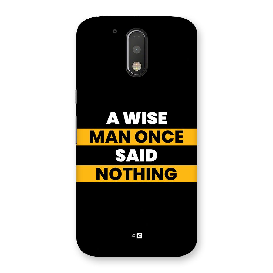 Wise Man Back Case for Moto G4