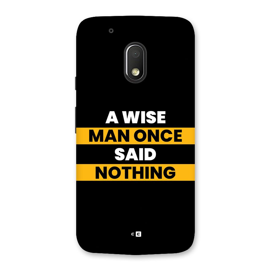 Wise Man Back Case for Moto G4 Play