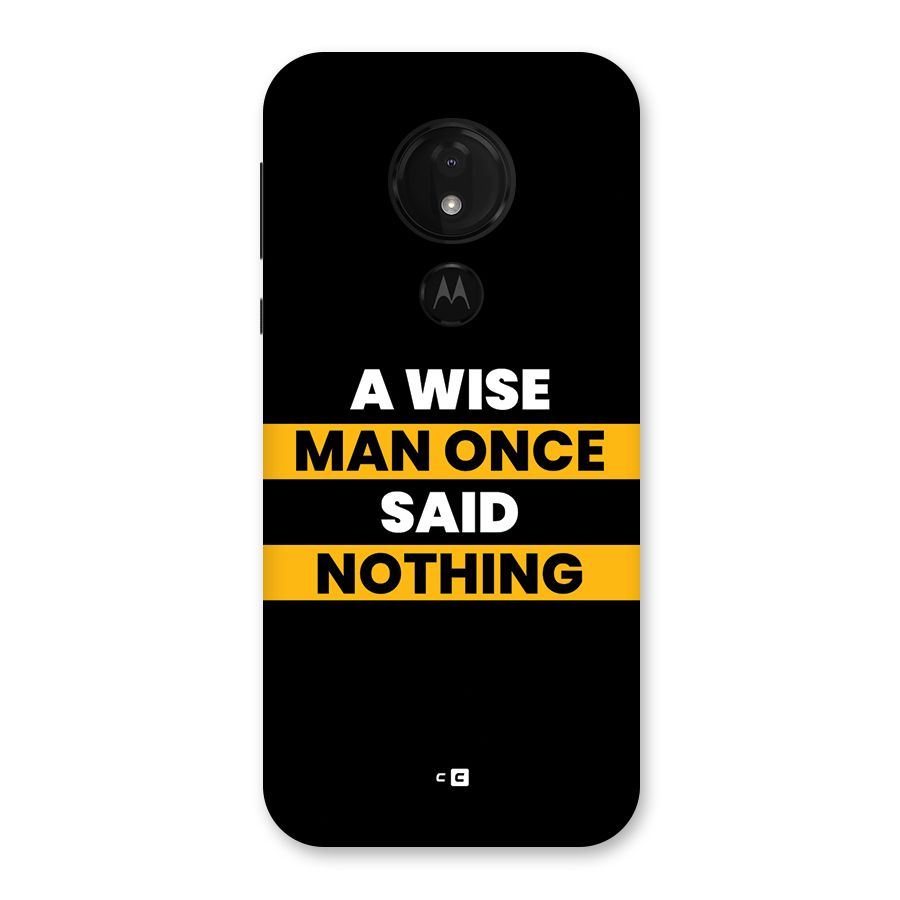 Wise Man Back Case for Moto G7 Power