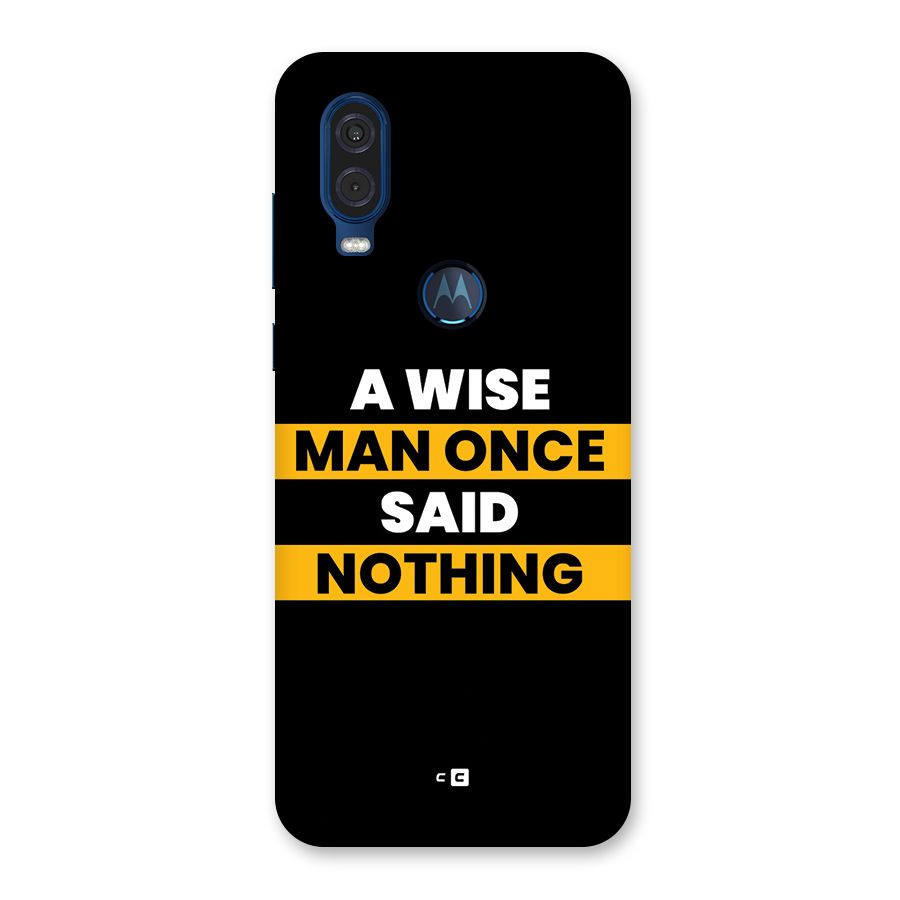 Wise Man Back Case for Motorola One Vision
