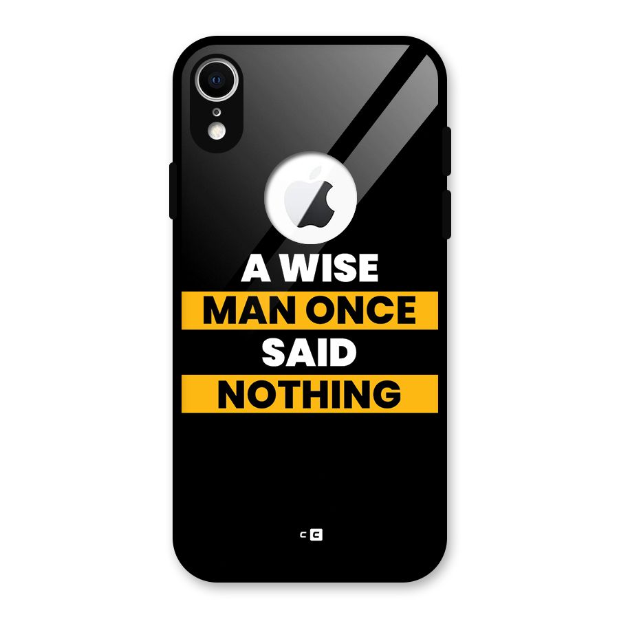 Wise Man Glass Back Case for iPhone XR Logo Cut