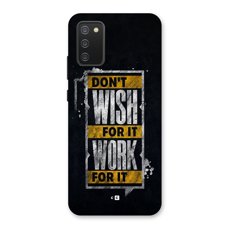Wish Work Back Case for Galaxy F02s
