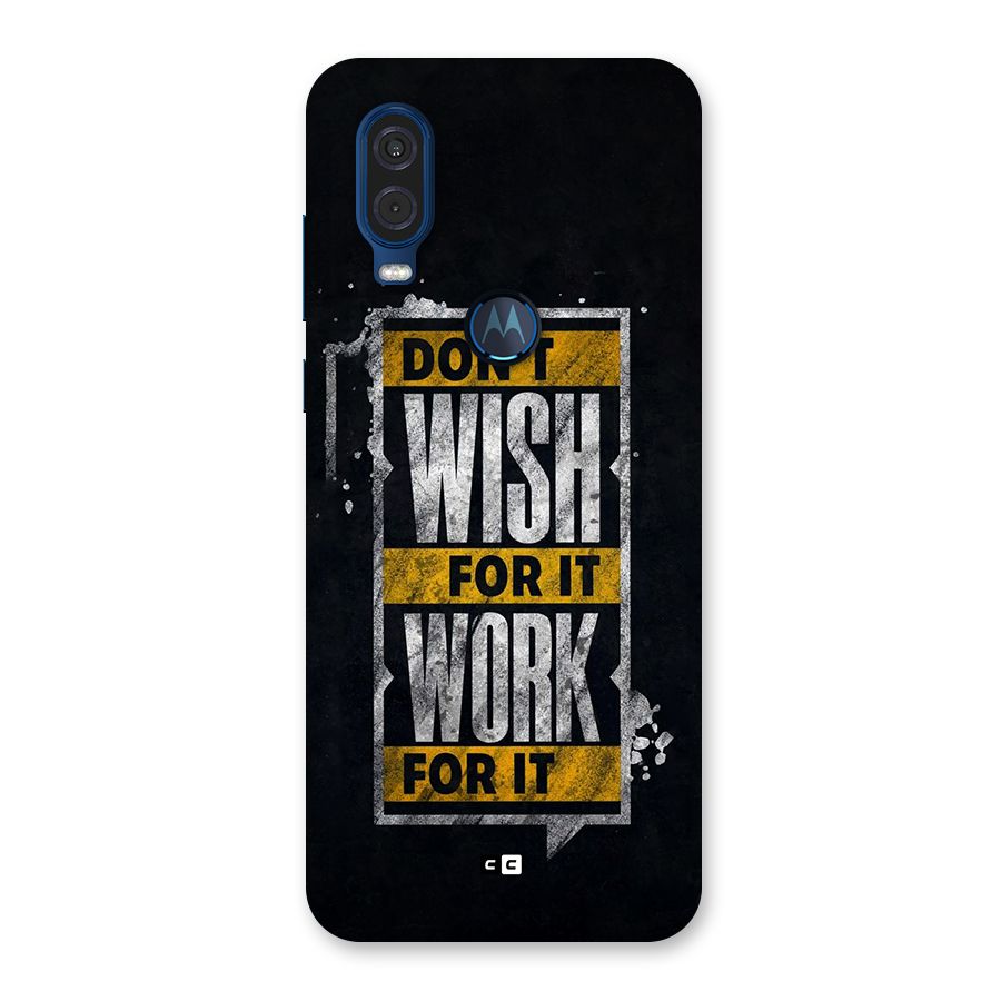 Wish Work Back Case for Motorola One Vision