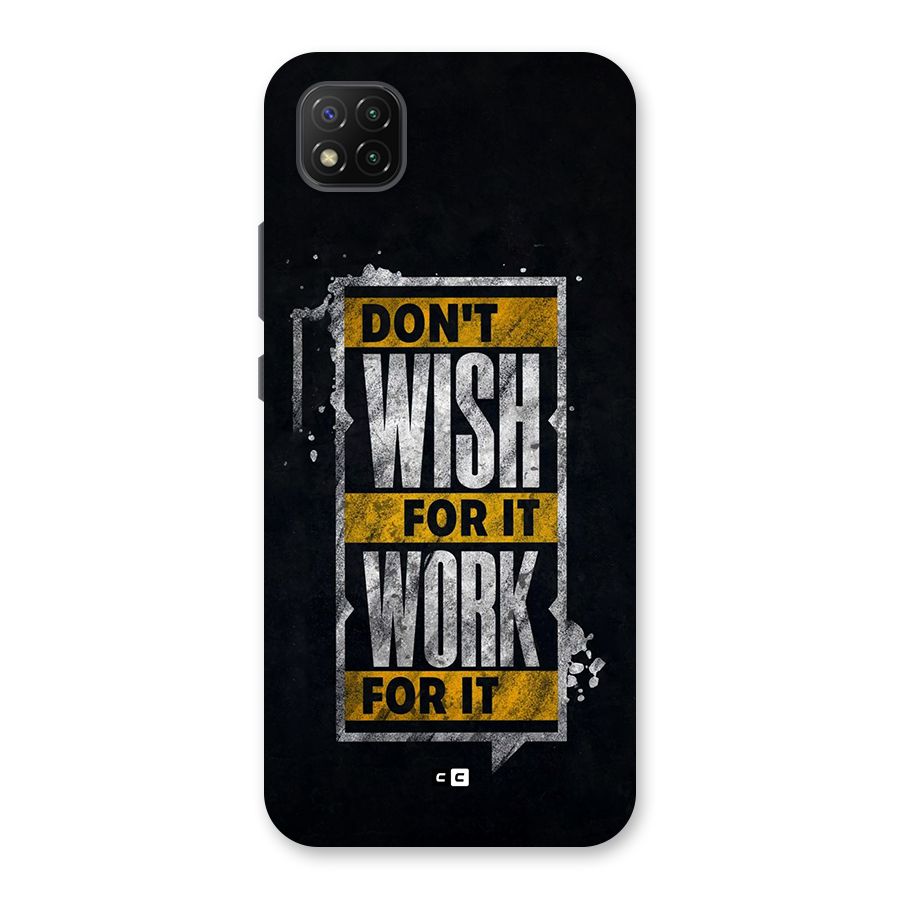 Wish Work Back Case for Poco C3
