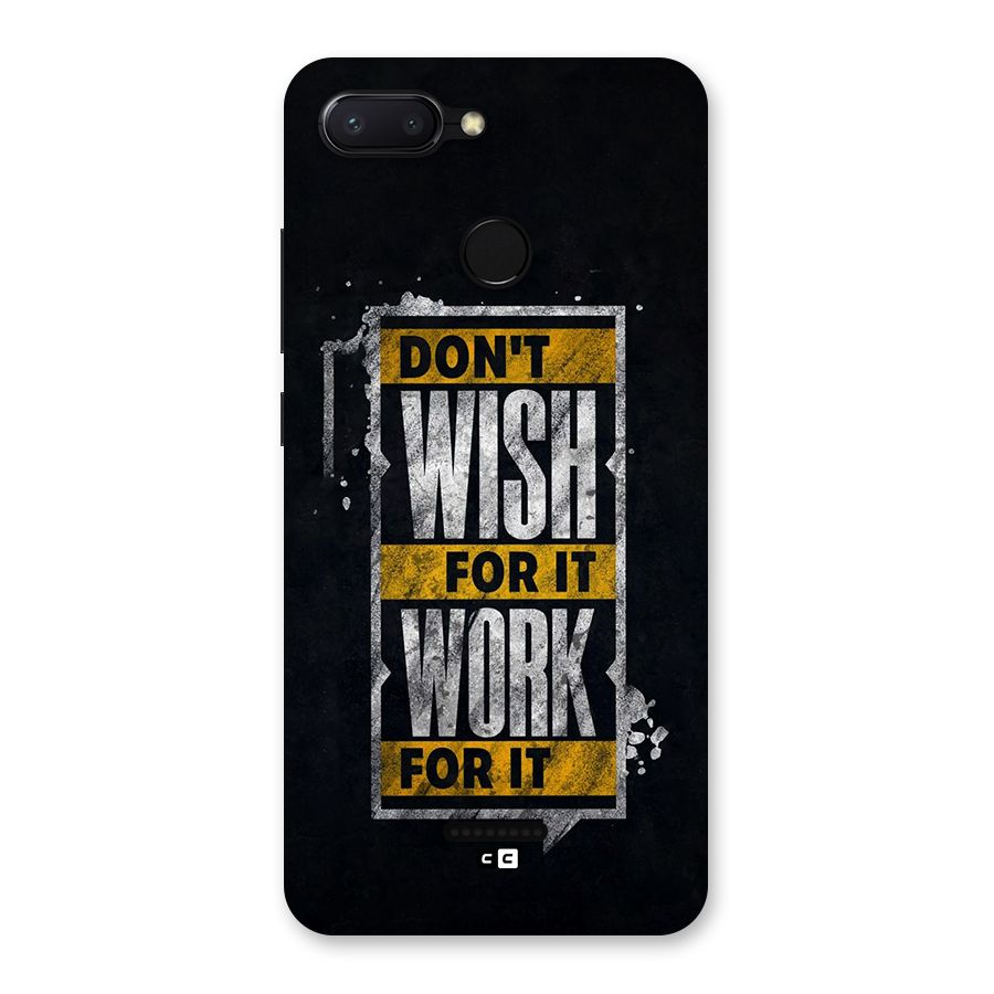 Wish Work Back Case for Redmi 6
