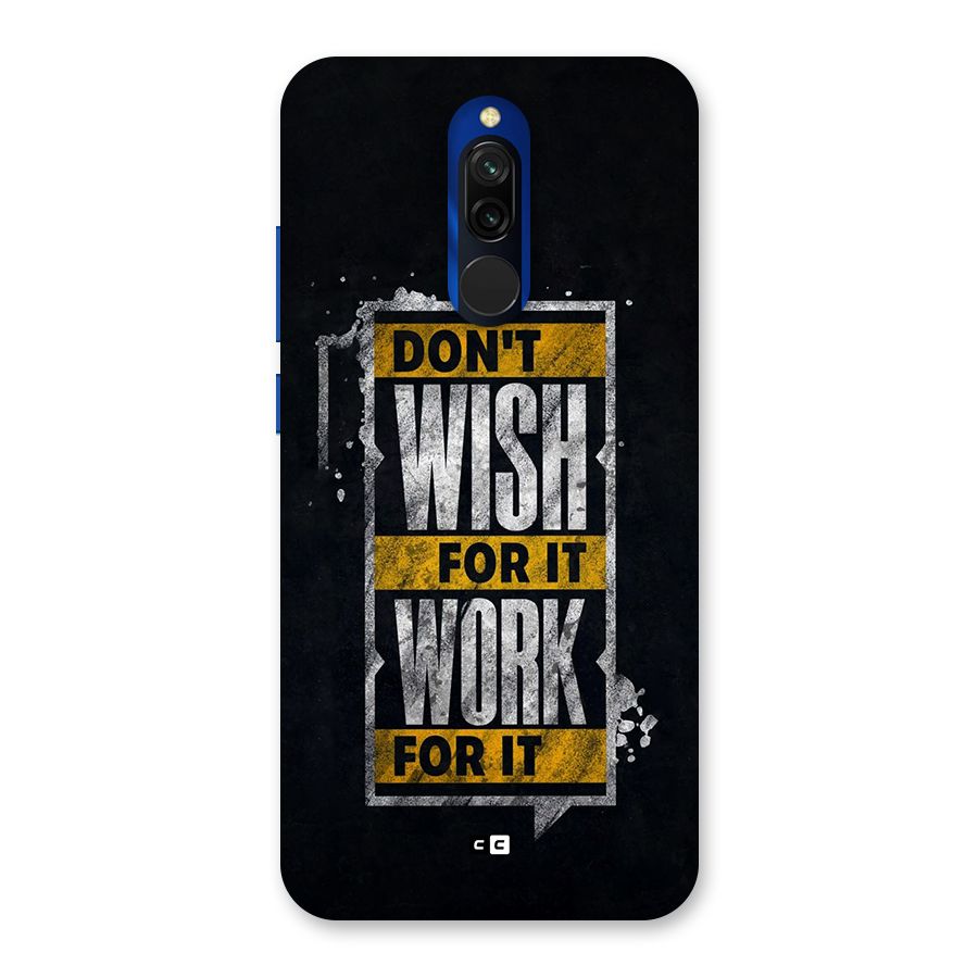 Wish Work Back Case for Redmi 8