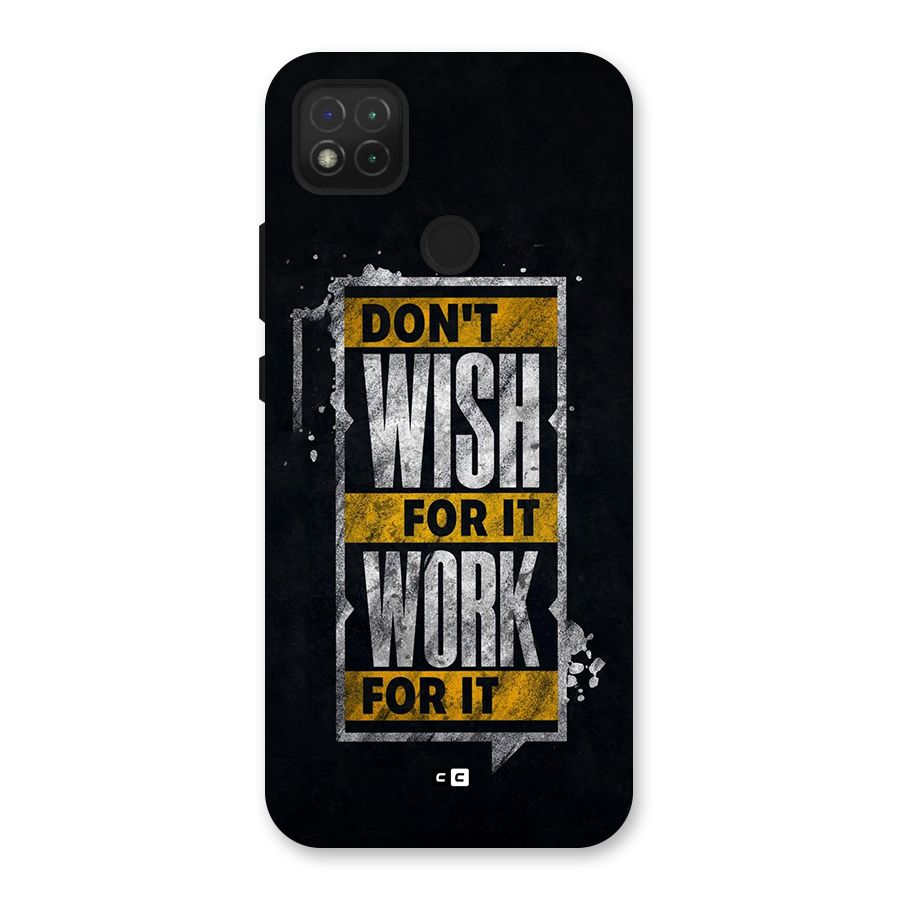 Wish Work Back Case for Redmi 9