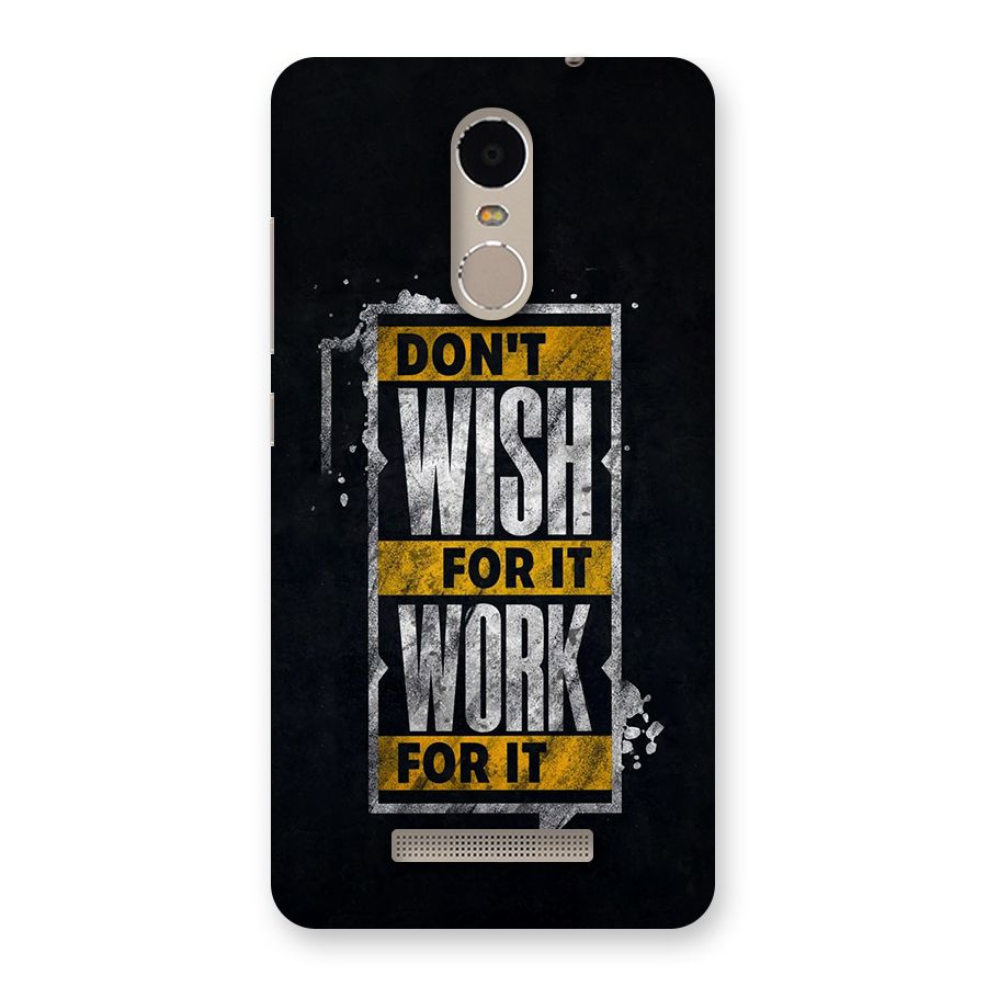 Wish Work Back Case for Redmi Note 3