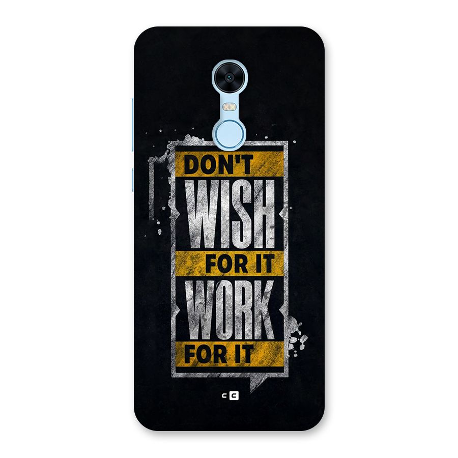 Wish Work Back Case for Redmi Note 5