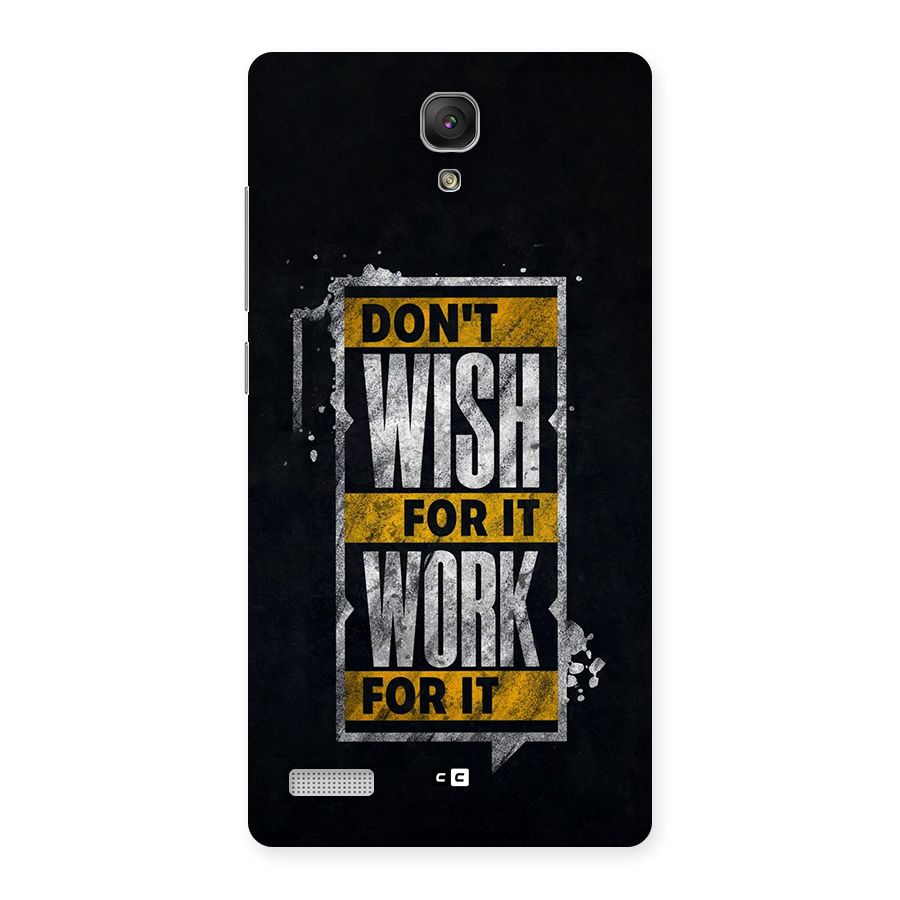 Wish Work Back Case for Redmi Note Prime
