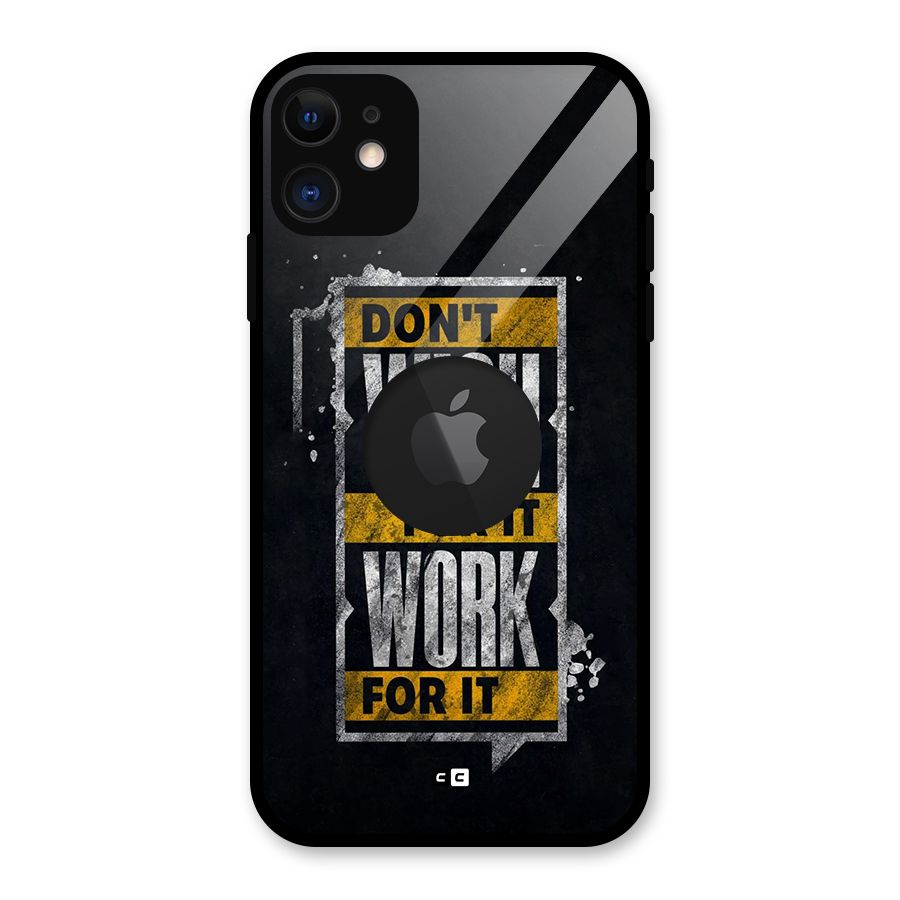 Wish Work Glass Back Case for iPhone 11 Logo Cut