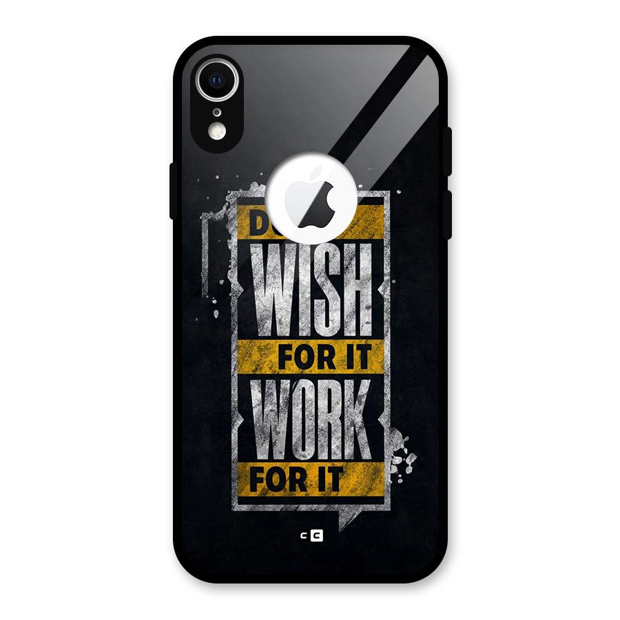 Wish Work Glass Back Case for iPhone XR Logo Cut