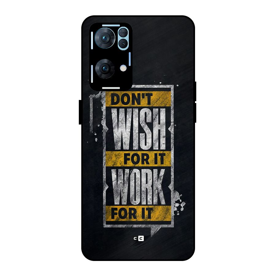 Wish Work Metal Back Case for Oppo Reno7 Pro 5G