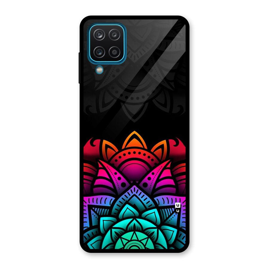 Wonderful Floral Glass Back Case for Galaxy A12