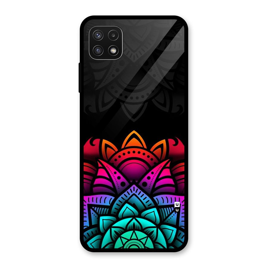 Wonderful Floral Glass Back Case for Galaxy A22 5G