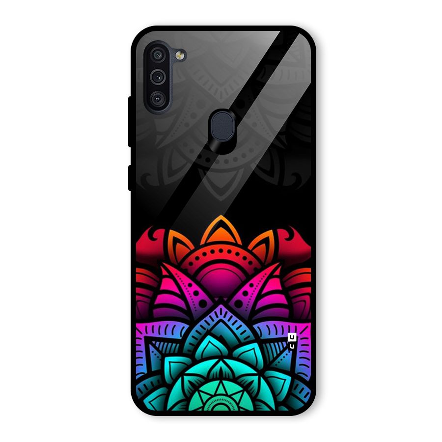 Wonderful Floral Glass Back Case for Galaxy M11