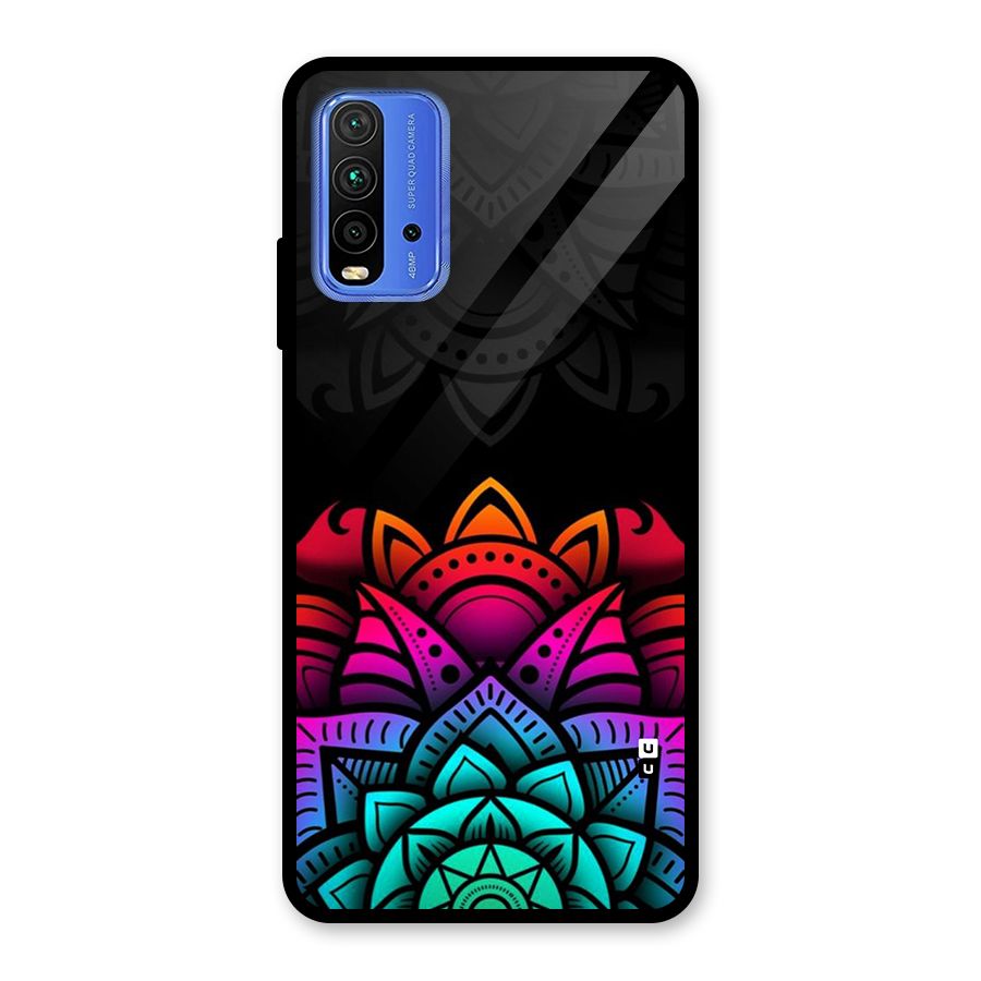 Wonderful Floral Glass Back Case for Redmi 9 Power