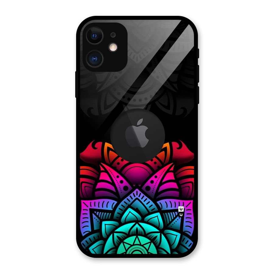 Wonderful Floral Glass Back Case for iPhone 11 Logo Cut