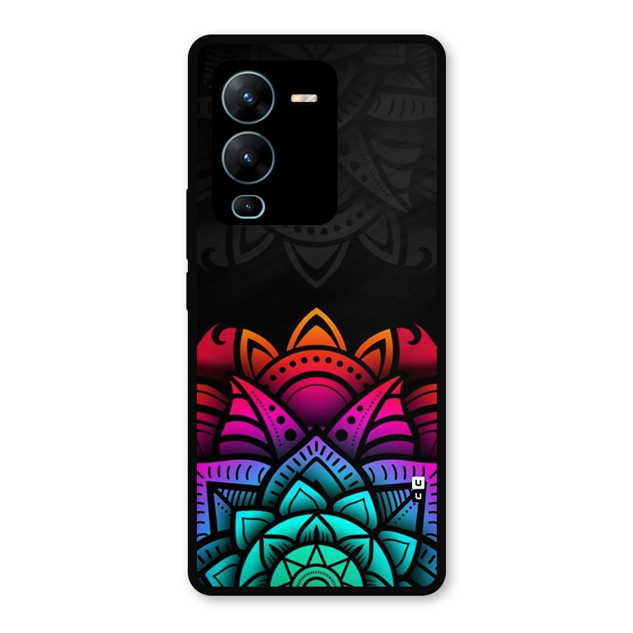 Wonderful Floral Metal Back Case for Vivo V25 Pro