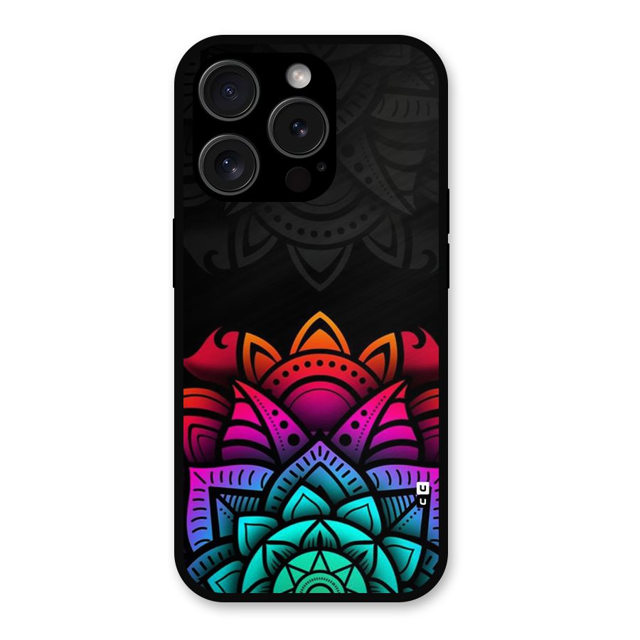 Wonderful Floral Metal Back Case for iPhone 15 Pro