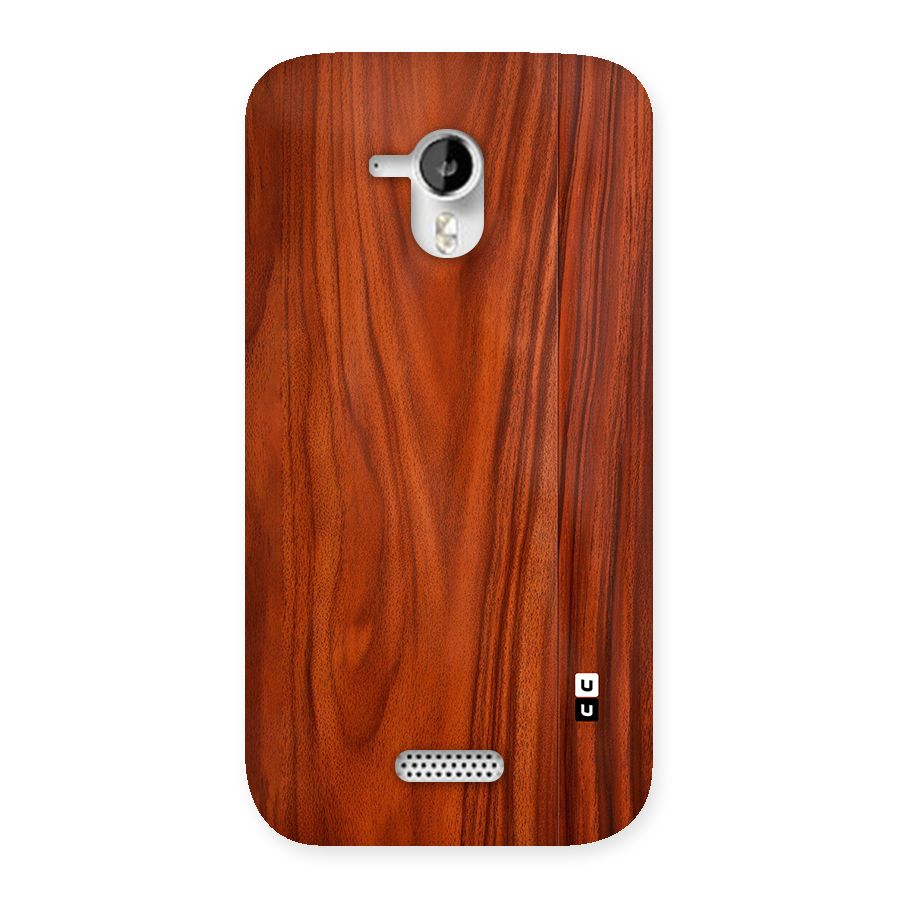 Wooden Texture Printed Back Case for Canvas HD A116