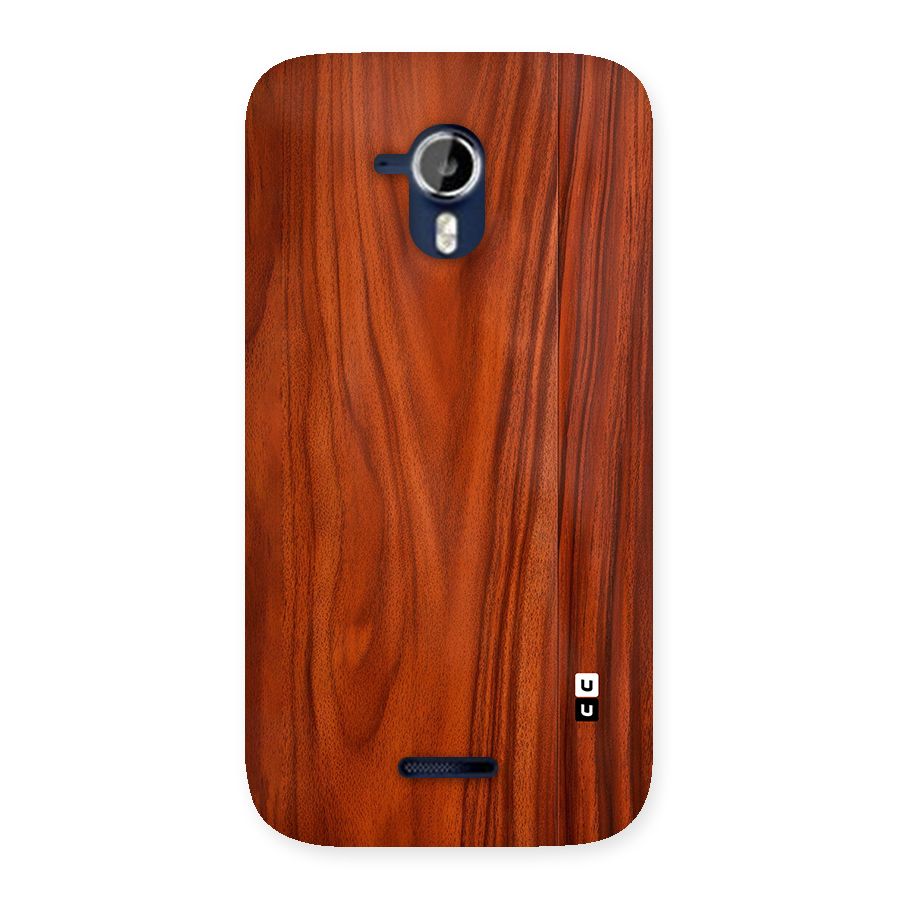 Wooden Texture Printed Back Case for Canvas Magnus A117