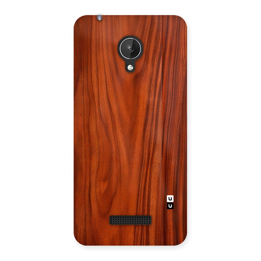 Wooden Texture Printed Back Case for Canvas Spark Q380