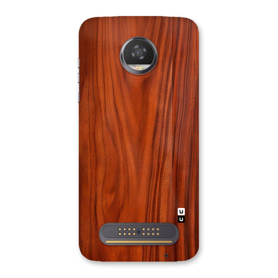 Wooden Texture Printed Back Case for Moto Z2 Play