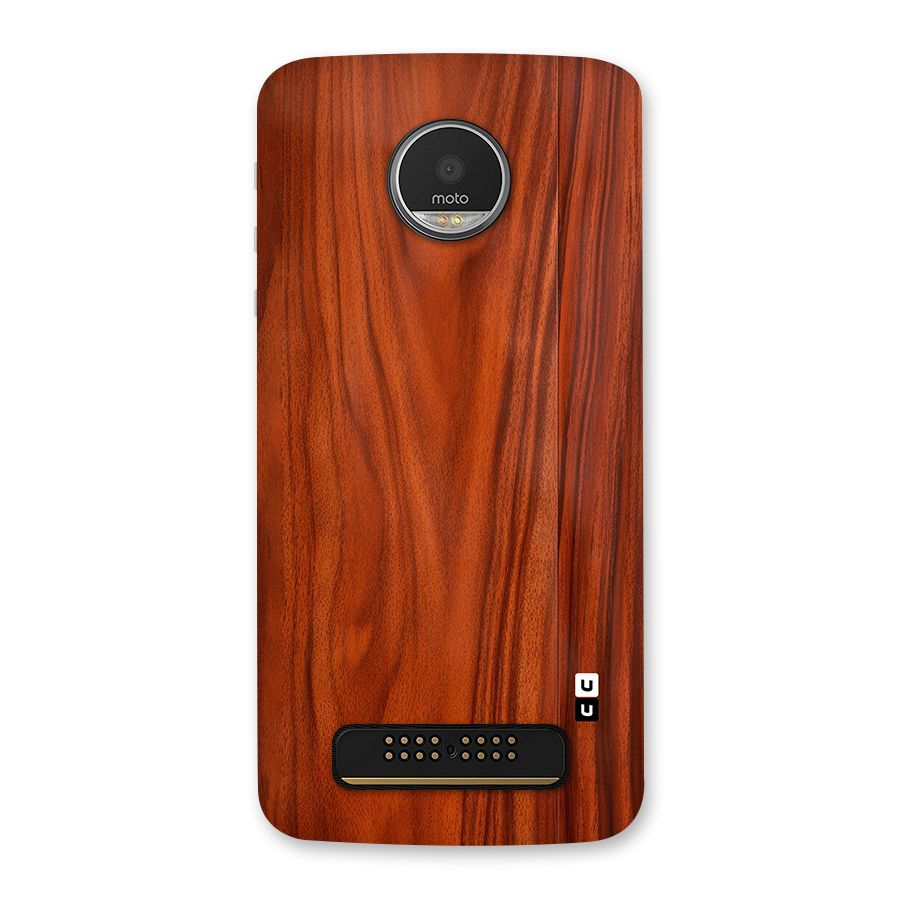 Wooden Texture Printed Back Case for Moto Z Play