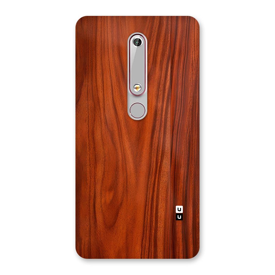 Wooden Texture Printed Back Case for Nokia 6.1