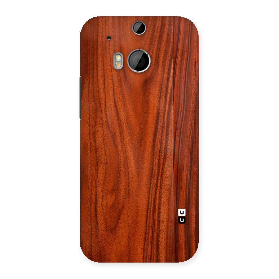 Wooden Texture Printed Back Case for One M8