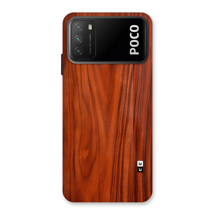 Wooden Texture Printed Back Case for Poco M3