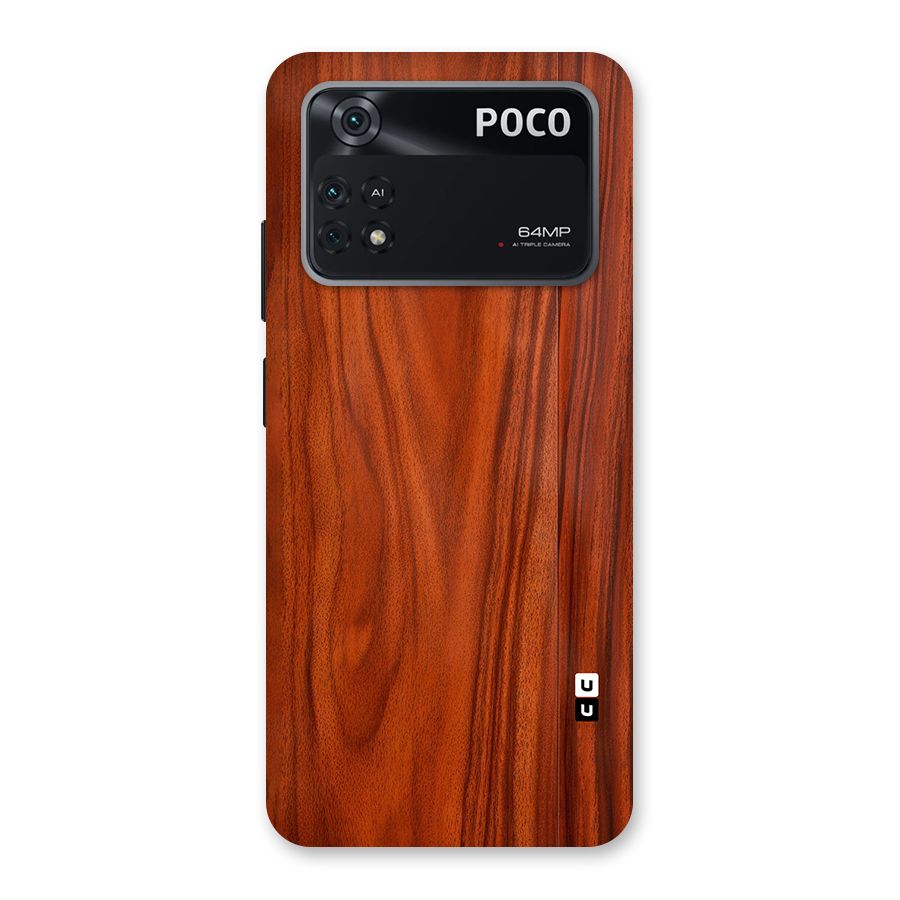 Wooden Texture Printed Back Case for Poco M4 Pro 4G