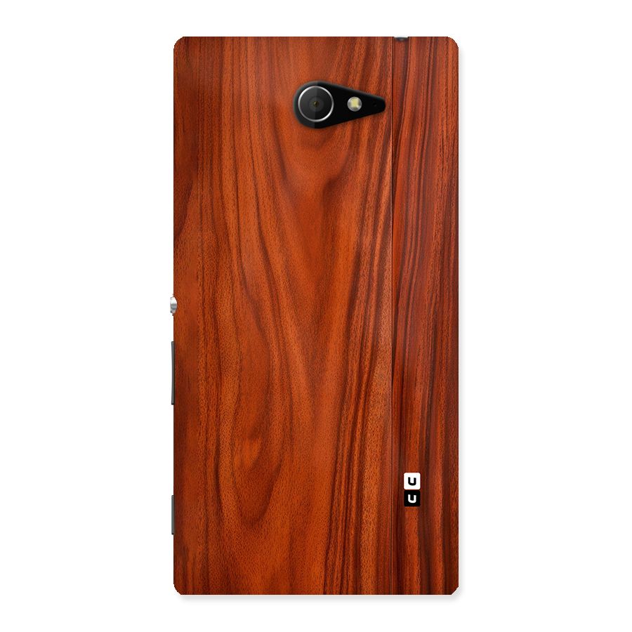 Wooden Texture Printed Back Case for Xperia M2