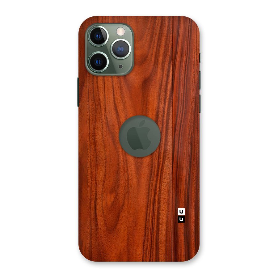 Wooden Texture Printed Back Case for iPhone 11 Pro Logo  Cut