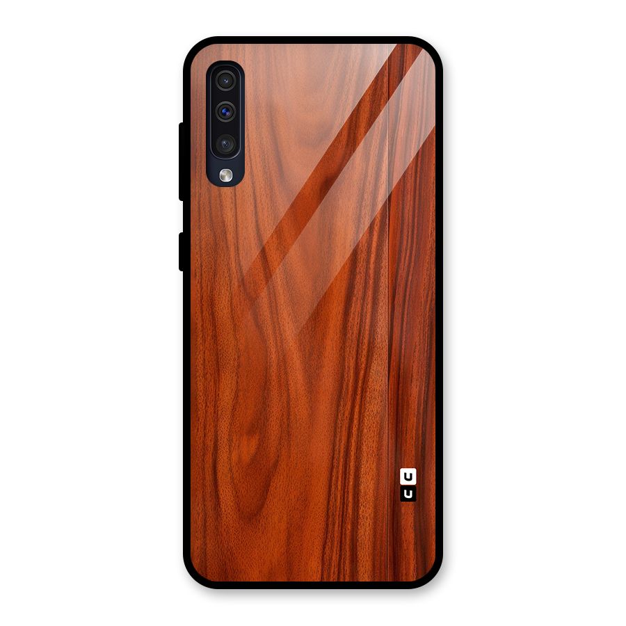 Wooden Texture Printed Glass Back Case for Galaxy A30s
