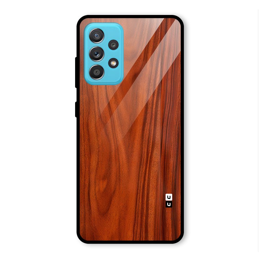 Wooden Texture Printed Glass Back Case for Galaxy A52