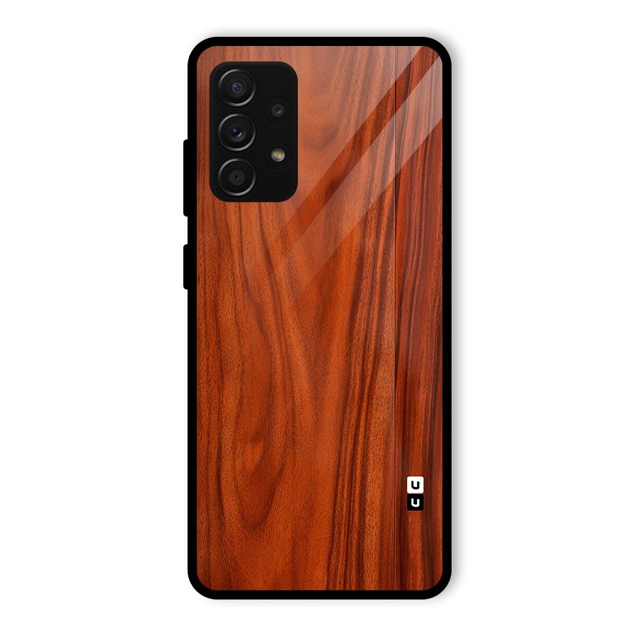 Wooden Texture Printed Glass Back Case for Galaxy A53 5G