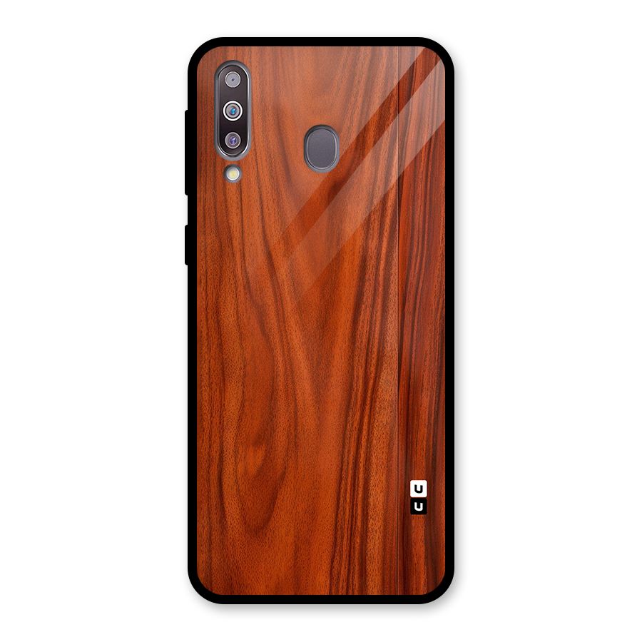 Wooden Texture Printed Glass Back Case for Galaxy M30