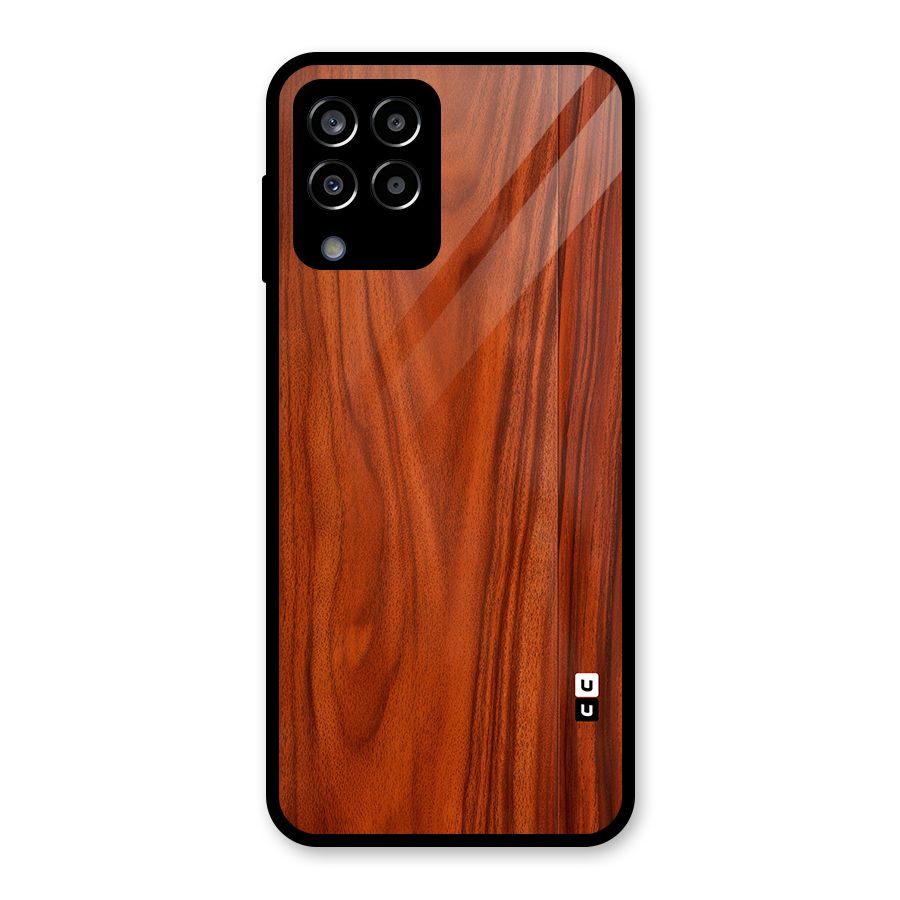 Wooden Texture Printed Glass Back Case for Galaxy M33