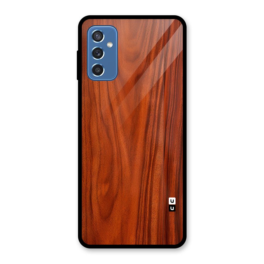 Wooden Texture Printed Glass Back Case for Galaxy M52 5G