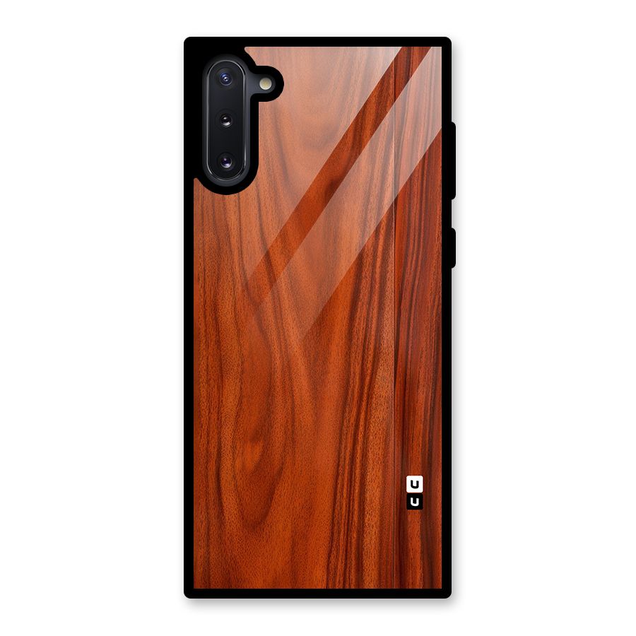 Wooden Texture Printed Glass Back Case for Galaxy Note 10