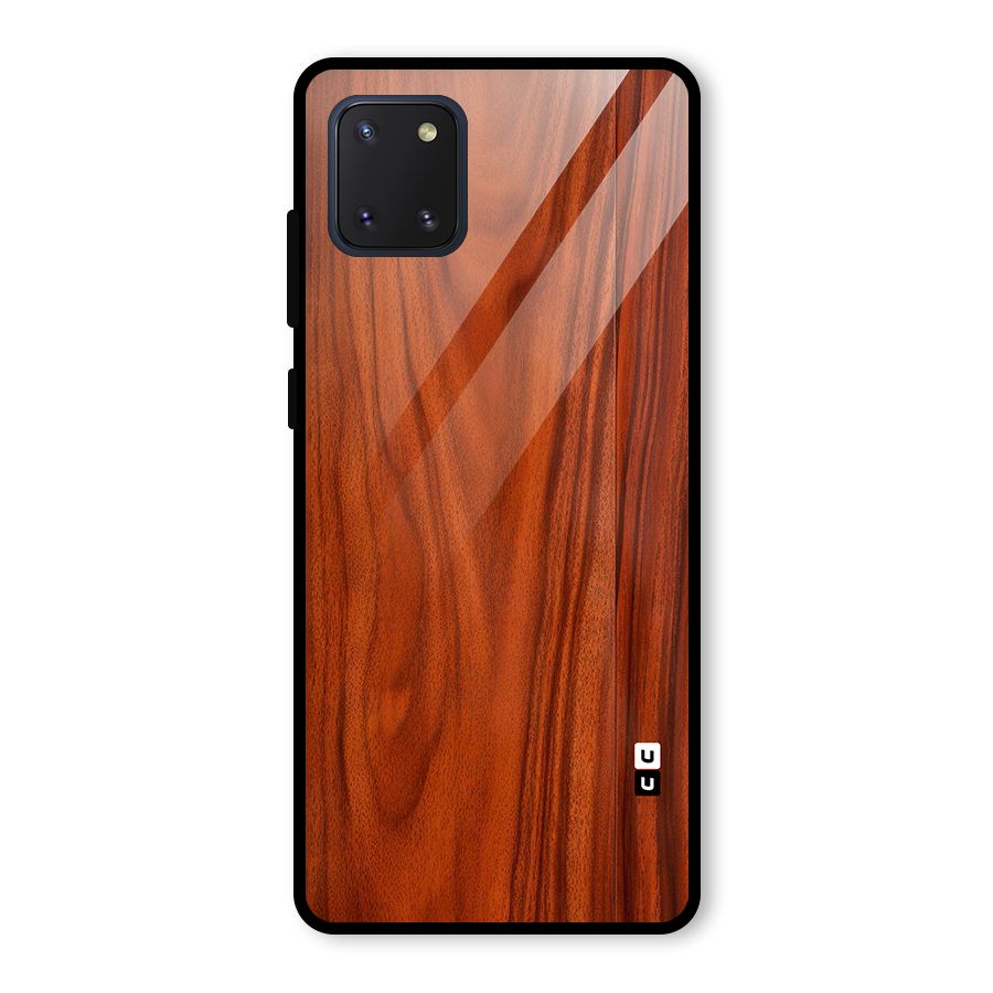 Wooden Texture Printed Glass Back Case for Galaxy Note 10 Lite
