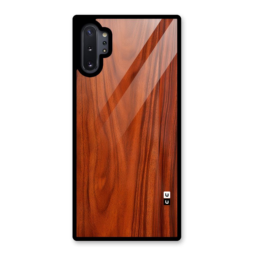 Wooden Texture Printed Glass Back Case for Galaxy Note 10 Plus