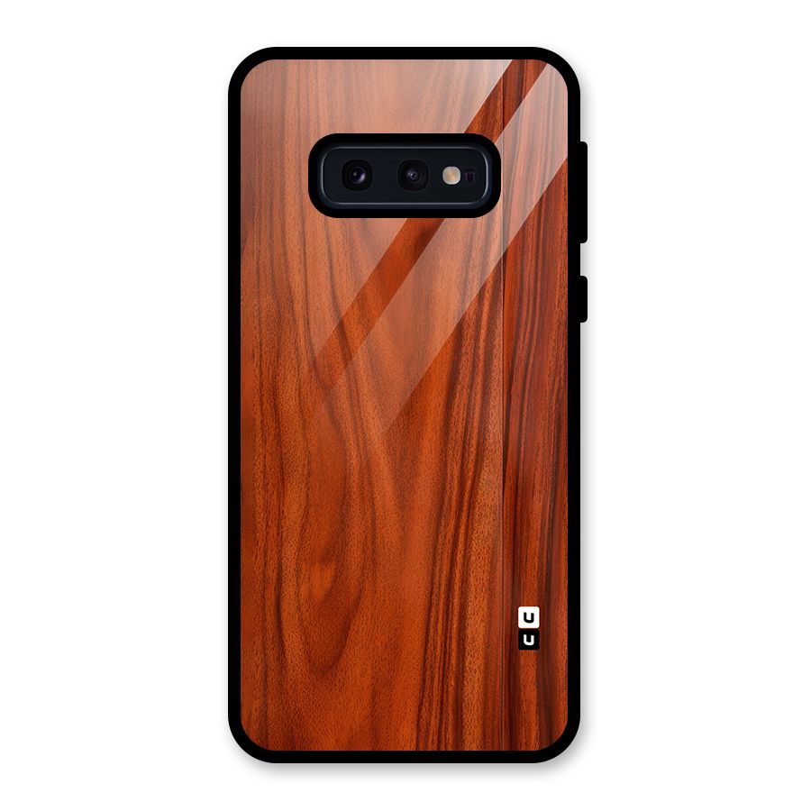 Wooden Texture Printed Glass Back Case for Galaxy S10e