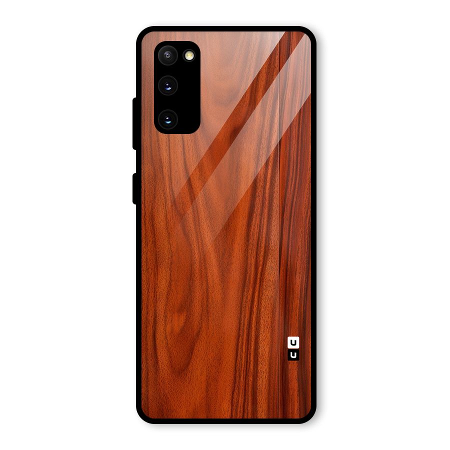 Wooden Texture Printed Glass Back Case for Galaxy S20 FE 5G