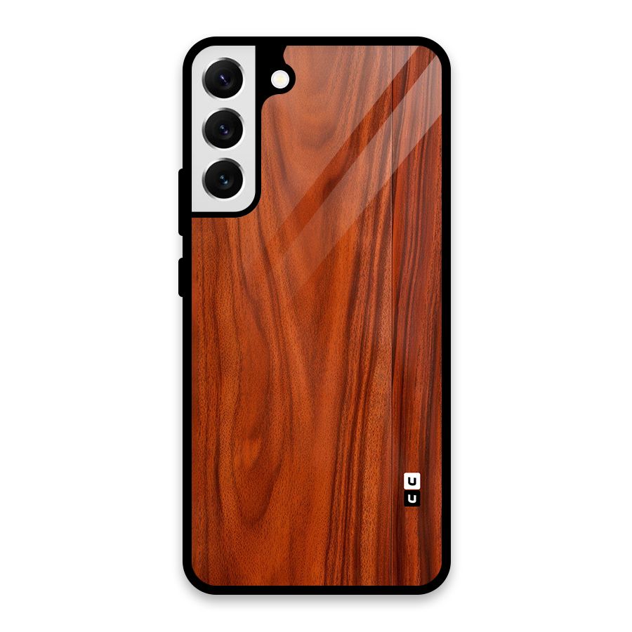 Wooden Texture Printed Glass Back Case for Galaxy S22 Plus 5G