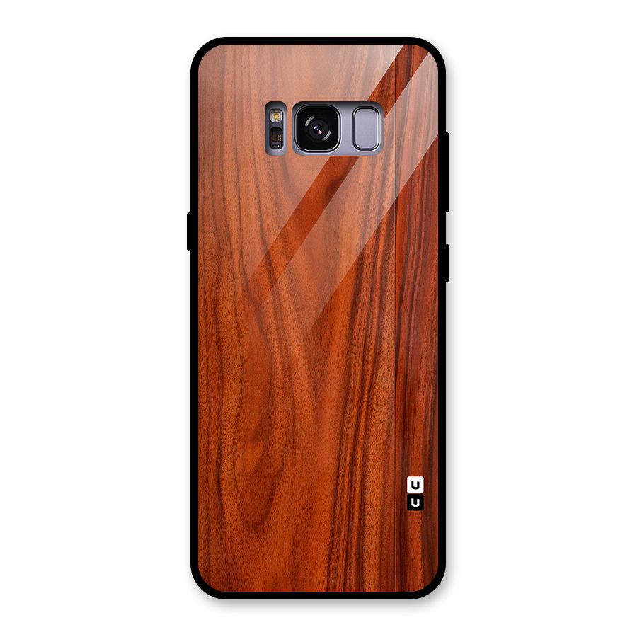 Wooden Texture Printed Glass Back Case for Galaxy S8