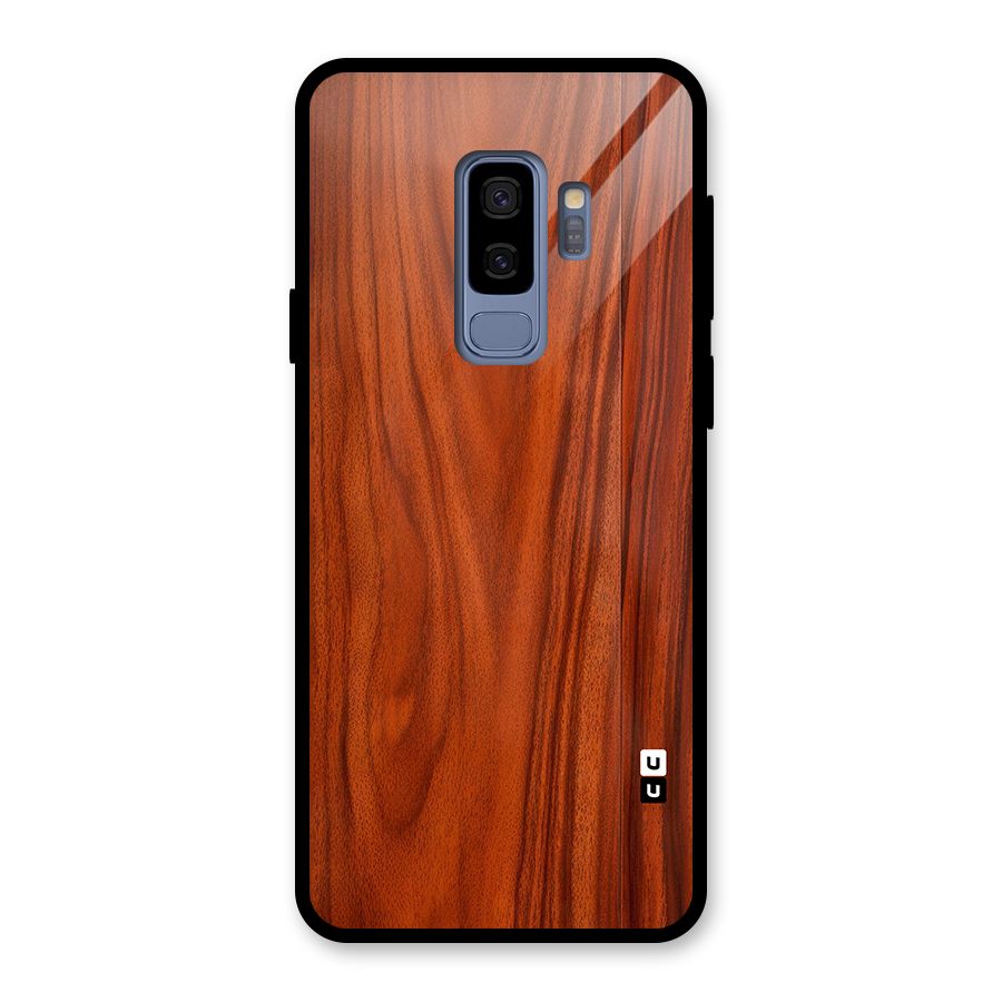 Wooden Texture Printed Glass Back Case for Galaxy S9 Plus